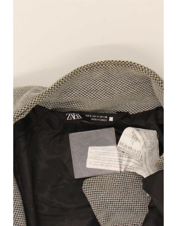 Zara Herren offener Mantel UK 36 Small Grey Polyester