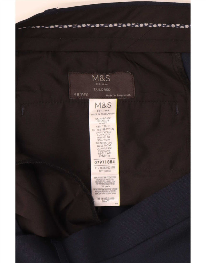 Marks & Spencer Maßgeschneiderte, gerade Anzughose für Herren, W48, L31, Marineblau