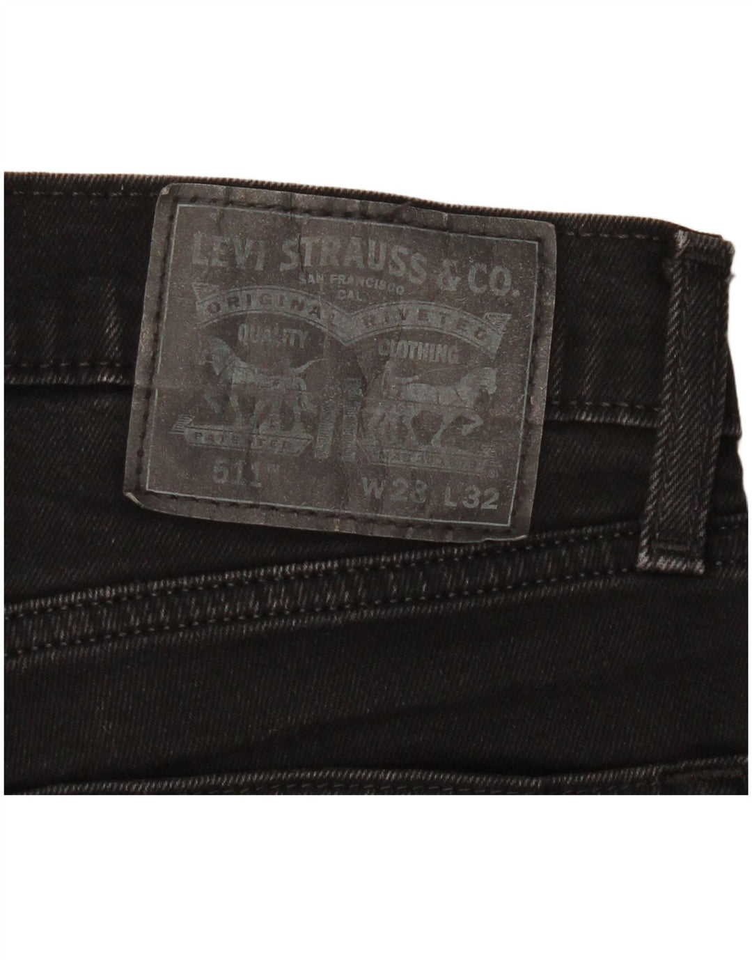 Levi's Damen 511 Slim Jeans W28 L32 Schwarze Baumwolle
