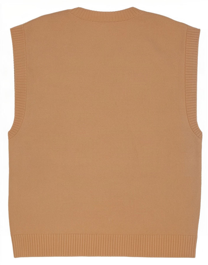 Zara Herren Weste Tank Top Medium Beige Viskose