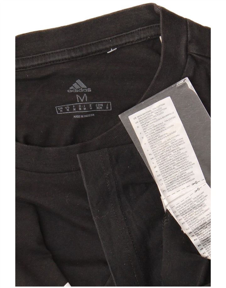 Adidas Herren Grafik T-Shirt Top Medium Schwarz Baumwolle