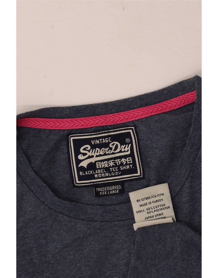 Superdry Herren T-Shirt Top Large Blau Baumwolle