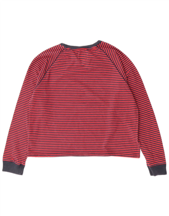 Jack Wills Damen Salcombe Devon Sweatshirt Pullover UK 14 Mittelrot gestreift