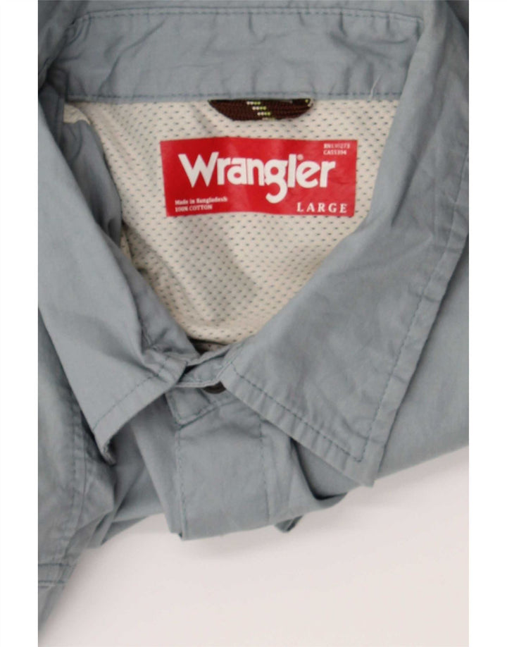 Wrangler Herren-Kurzarmhemd, groß, graue Baumwolle