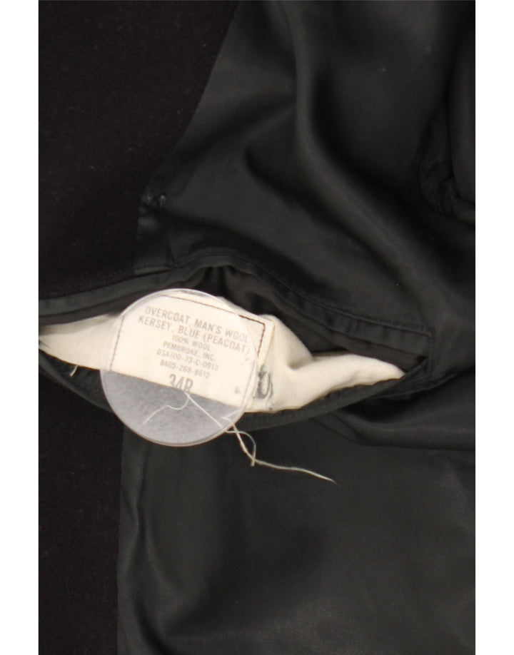 Vintage Herren Pea Coat UK 34 XS Marineblaue Wolle