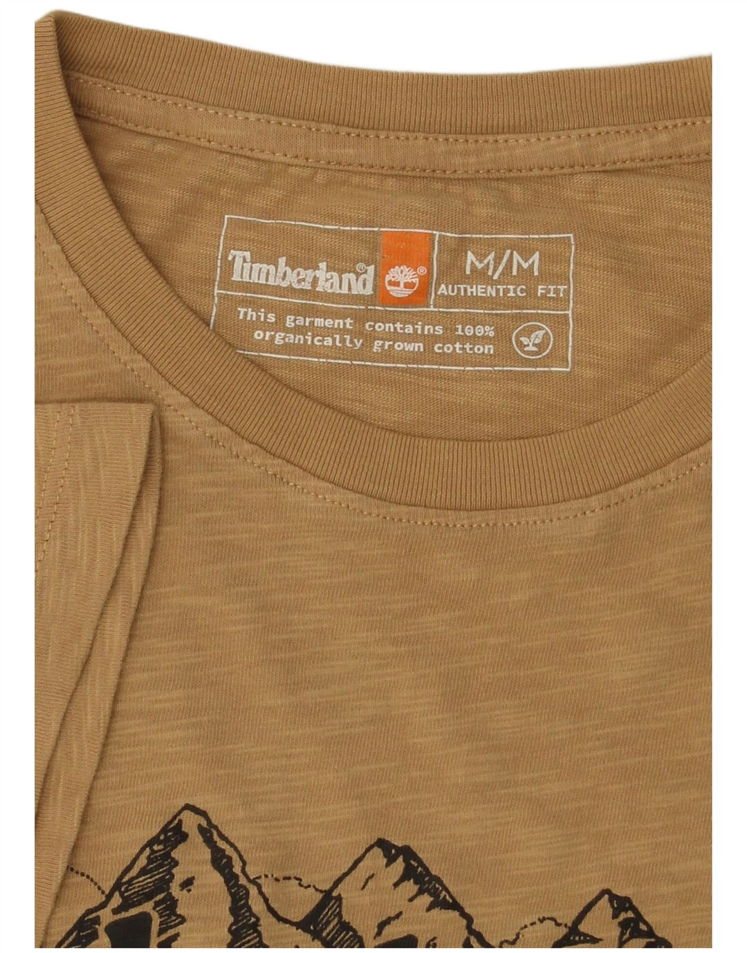 TIMBERLAND Herren Authentisches grafisches T-Shirt-Oberteil aus mittelbeiger, gesprenkelter Baumwolle