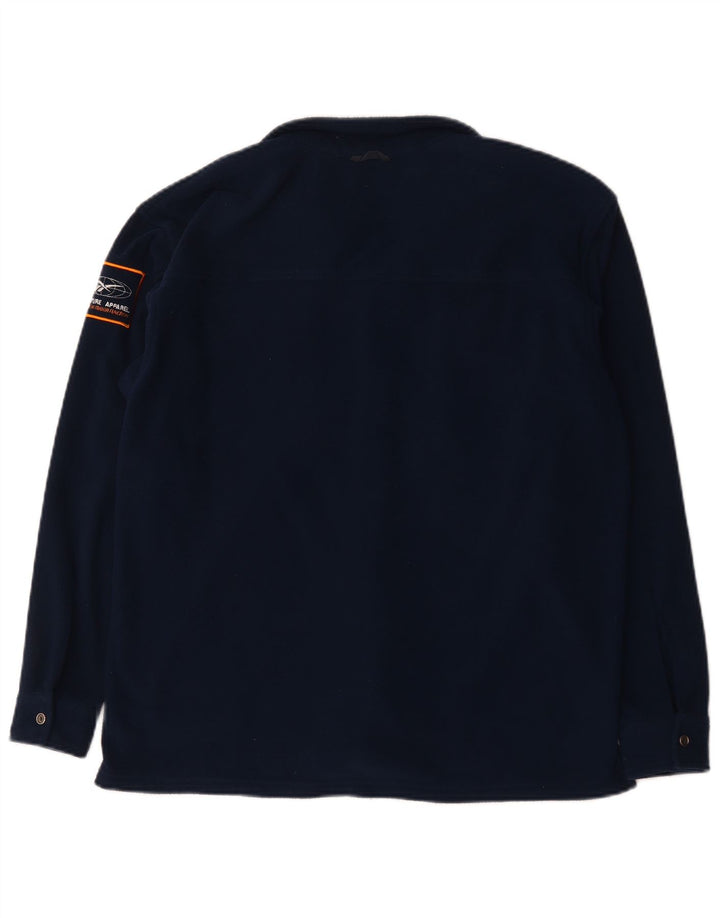Reebok Herren Fleece-Hemd, groß, marineblau, Polyester