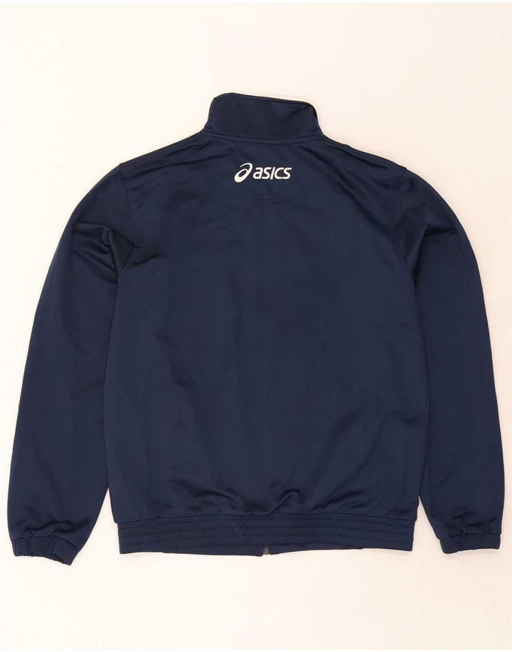 Asics Herren-Trainingsanzug, mittelgroß, Marineblau, Farbblock-Polyester