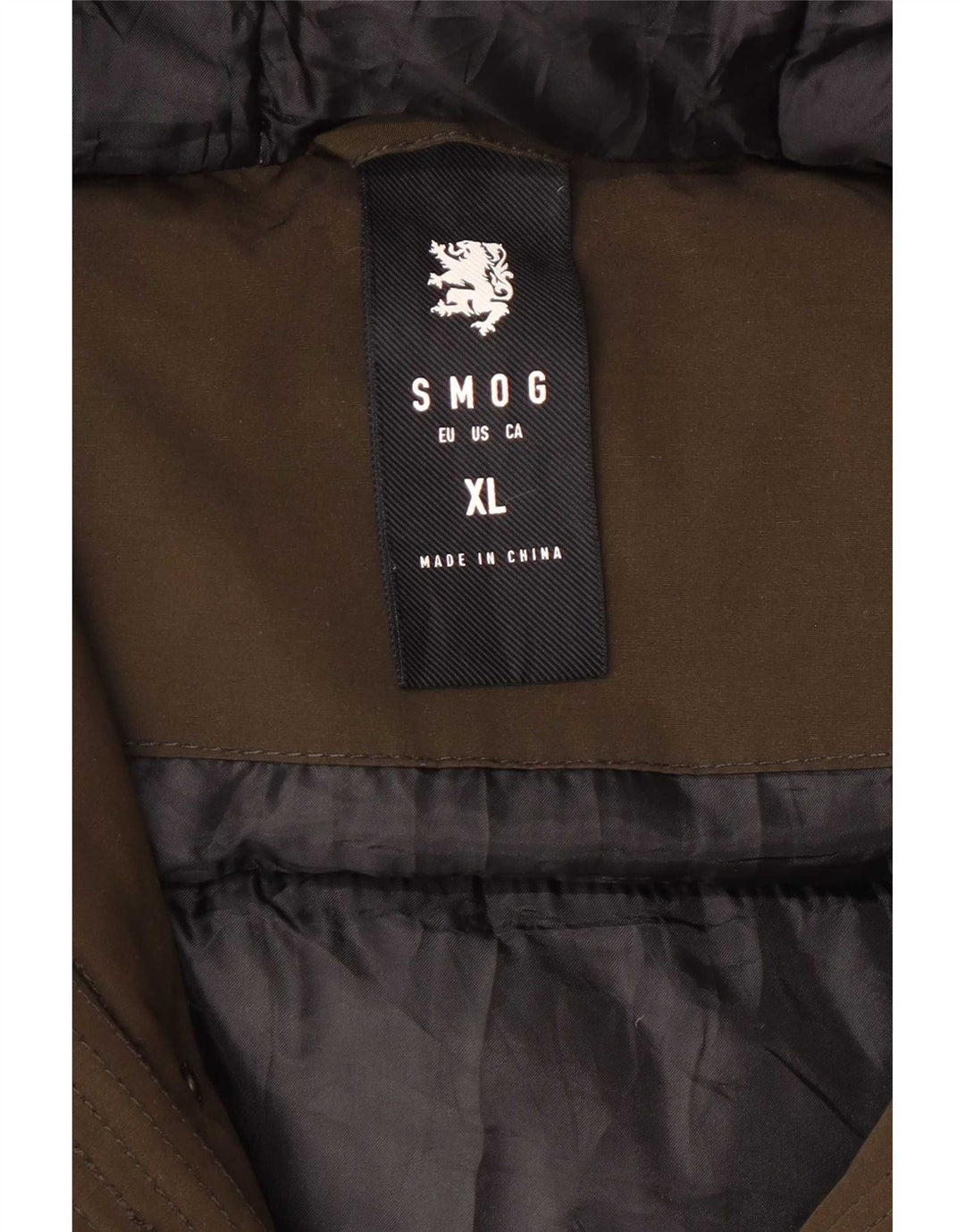 Smog Herren-Parka mit Kapuze, UK 42, XL, Khaki, Polyester