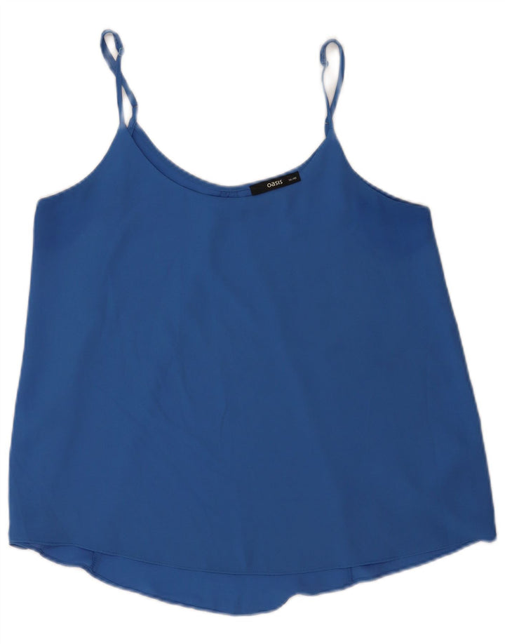 Oasis Damen Crop Cami Top UK 14 Mittelblaues Polyester
