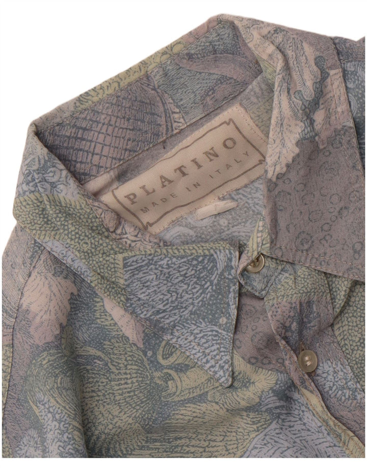 Vintage Herrenhemd Medium Mehrfarbig geblümt