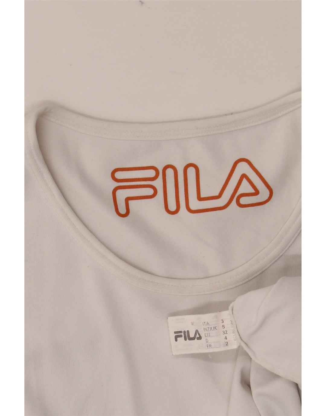 FILA Damen T-Shirt Top UK 10 Small Weiße Viskose