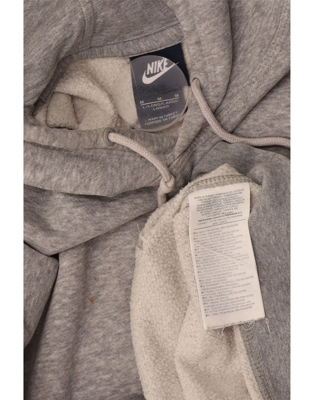 Nike Herren Kapuzenpullover aus mittelgrauer Baumwolle