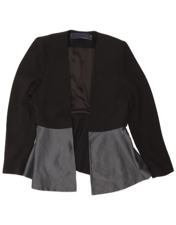 Offene Blazerjacke für Damen von Zara, UK 14, Mittelschwarz, Farbblock-Polyester