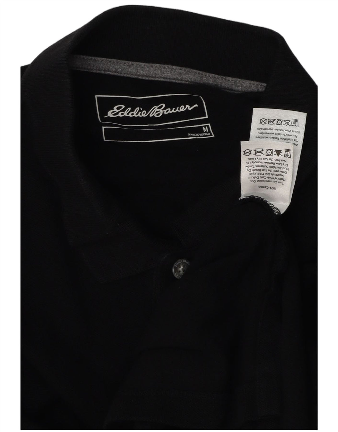 EDDIE BAUER Herren Poloshirt Mittelschwarz Baumwolle