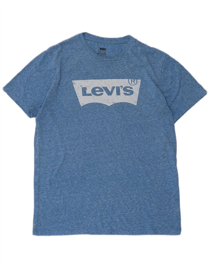 Levi's Herren Grafik-T-Shirt-Oberteil Mittelblau meliert