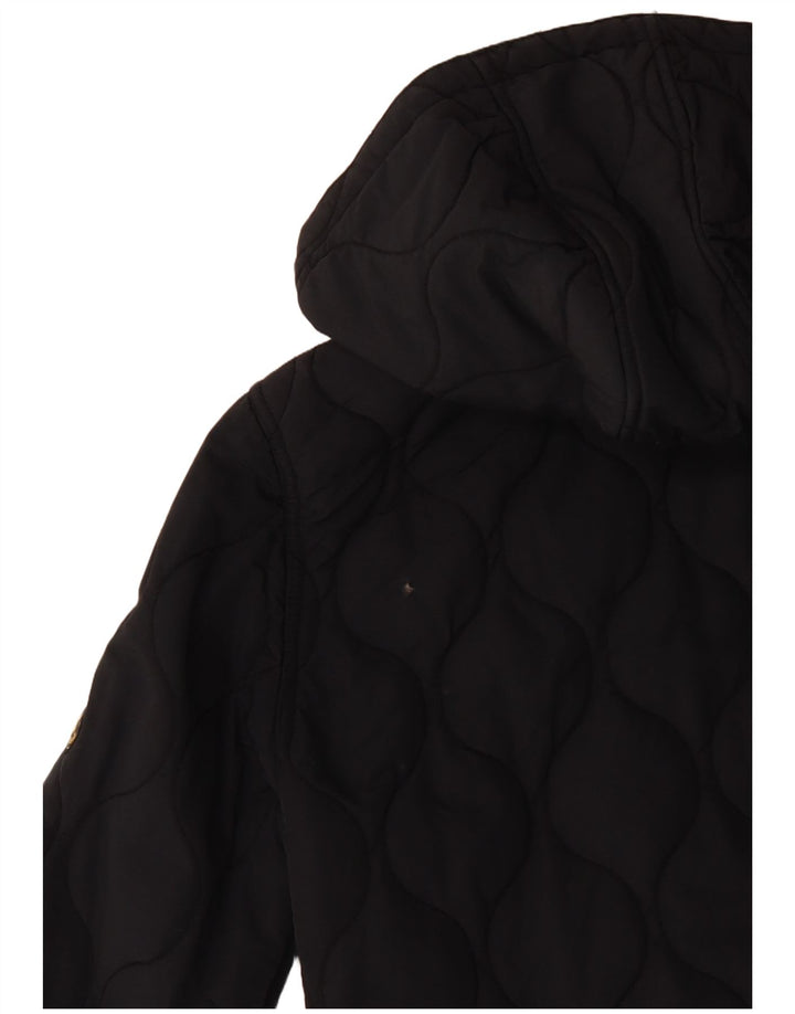 LYLE & SCOTT Wattierte Herrenjacke mit Kapuze, UK 40, Größe L, Schwarz, Baumwolle