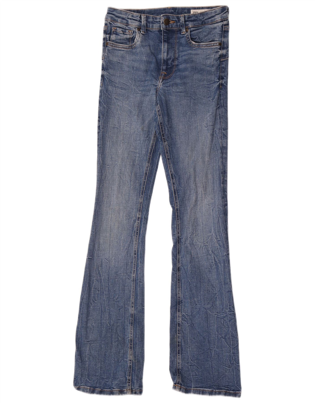 Zara Damen Schlagjeans EU 36 XS W26 L34 Blau