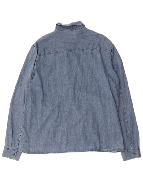 Cos Herren-Jeanshemd, groß, aus blauer Baumwolle