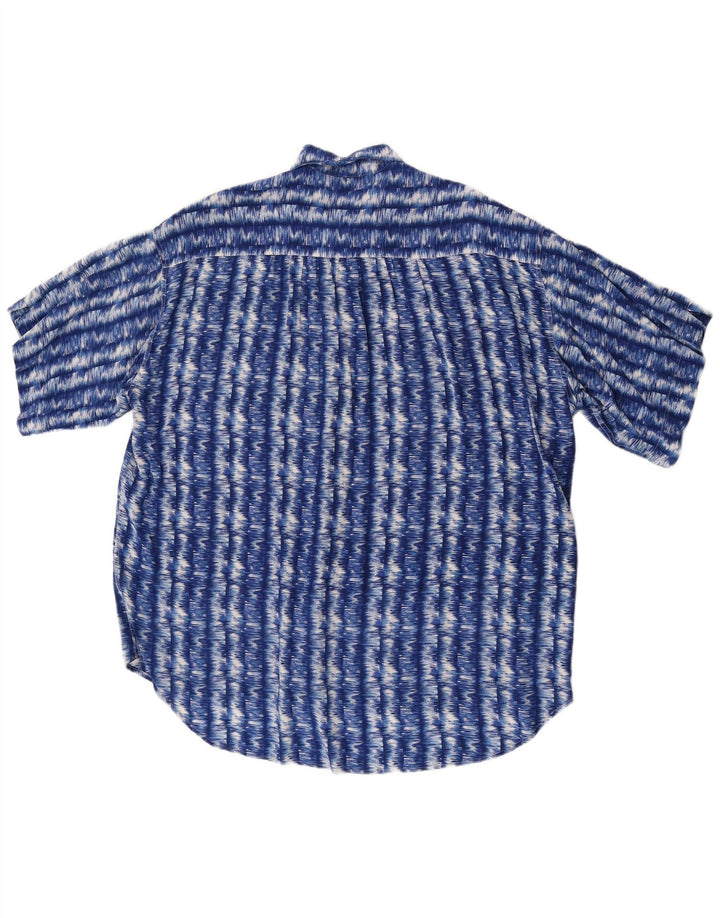 Sirio Herren-Kurzarmhemd mit abstraktem Muster, Größe L, Blau