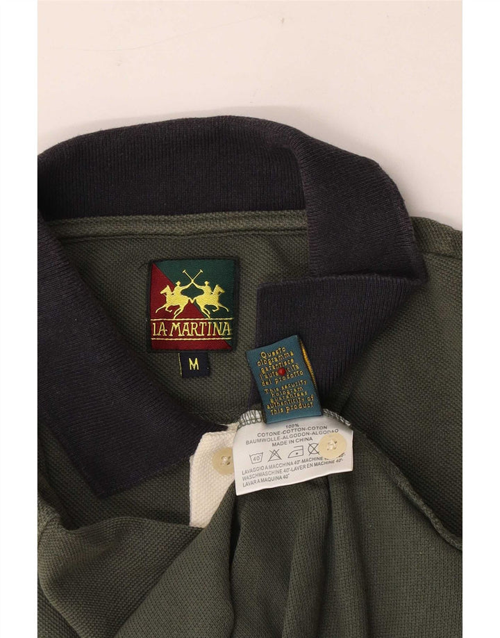 La Martina Herren Rugby-Poloshirt aus mittelgrüner Baumwolle