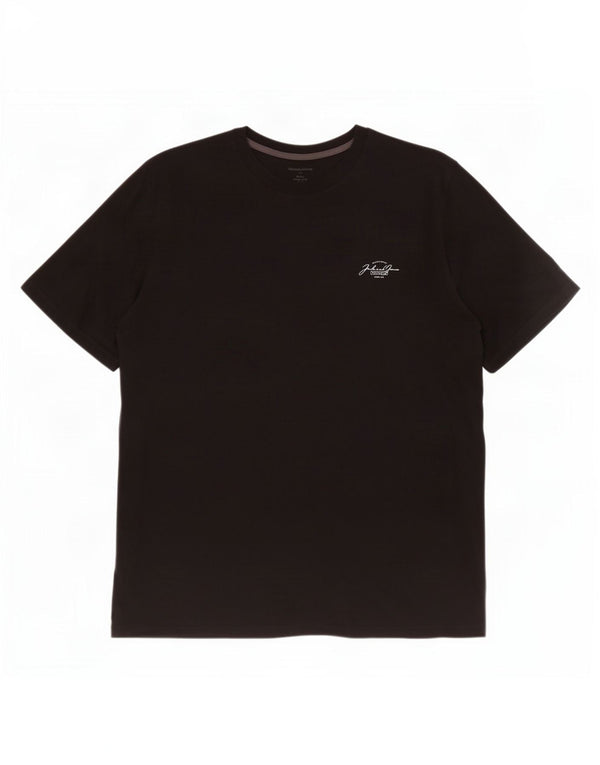 Jack & Jones Herren T-Shirt Top 2XL Schwarz Baumwolle