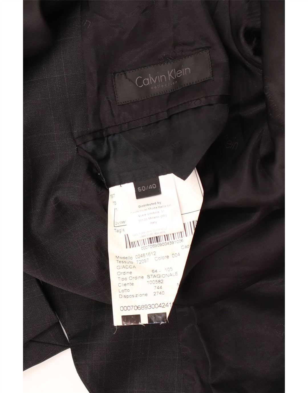Calvin Klein Herren-Blazer mit 2 Knöpfen, IT 50, große grau karierte Wolle