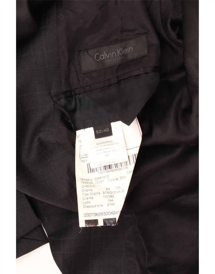 Calvin Klein Herren-Blazer mit 2 Knöpfen, IT 50, große grau karierte Wolle