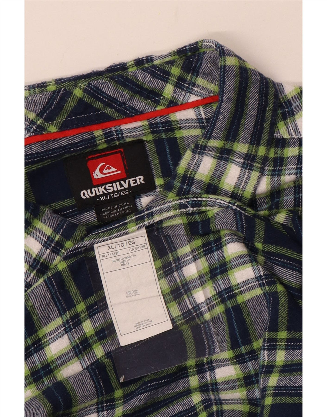 QUIKSILVER Herren-Flanellhemd XL, marineblau, kariert, Baumwolle