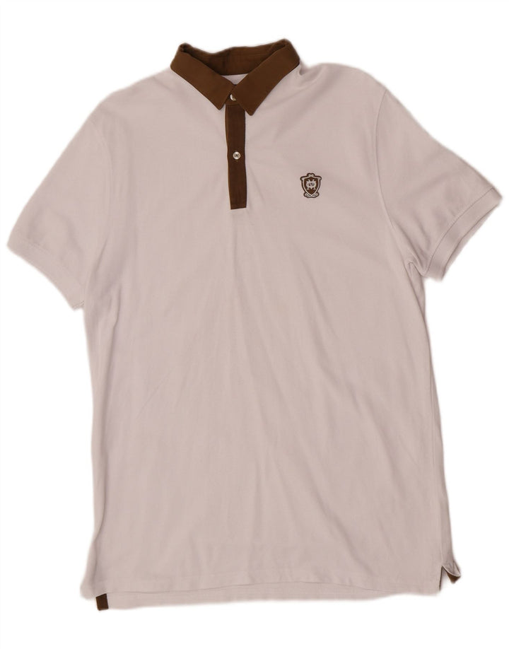 Massimo Dutti Herren-Poloshirt, Mittelweiß, Farbblock