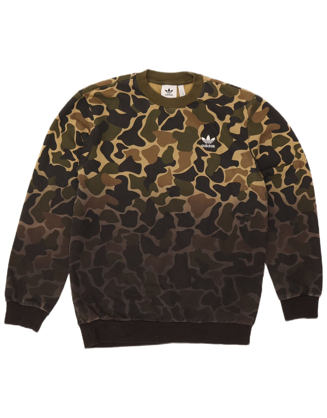 Adidas Herren Sweatshirt Pullover Small Khaki Camouflage Baumwolle