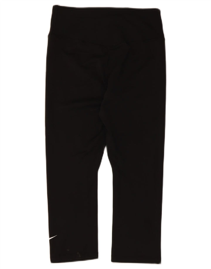 Nike Damen Dri Fit Capri Leggings UK 10 Small Schwarz Polyester