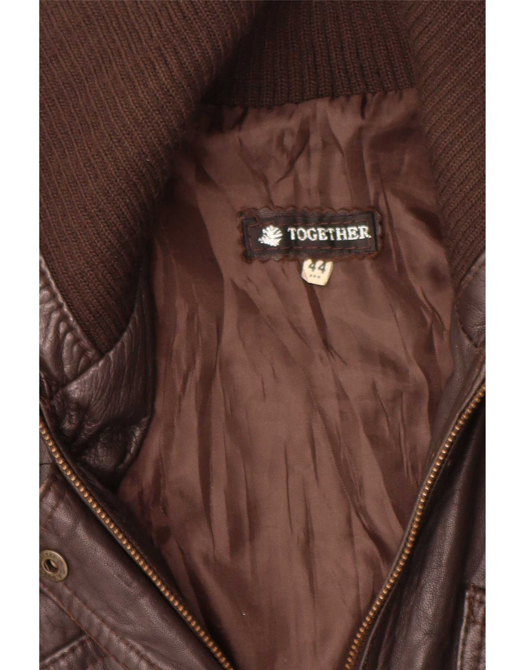 Together Herren Lederjacke IT 44 Mittelbraun