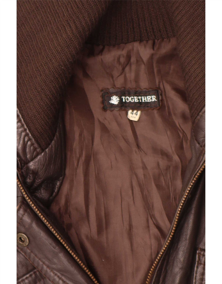Together Herren Lederjacke IT 44 Mittelbraun