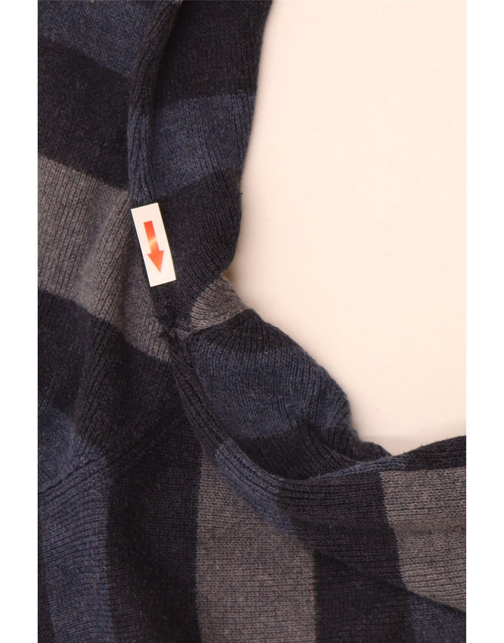 Marks & Spencer Herren-Pullover mit Rundhalsausschnitt, mittleres Marineblau gestreift