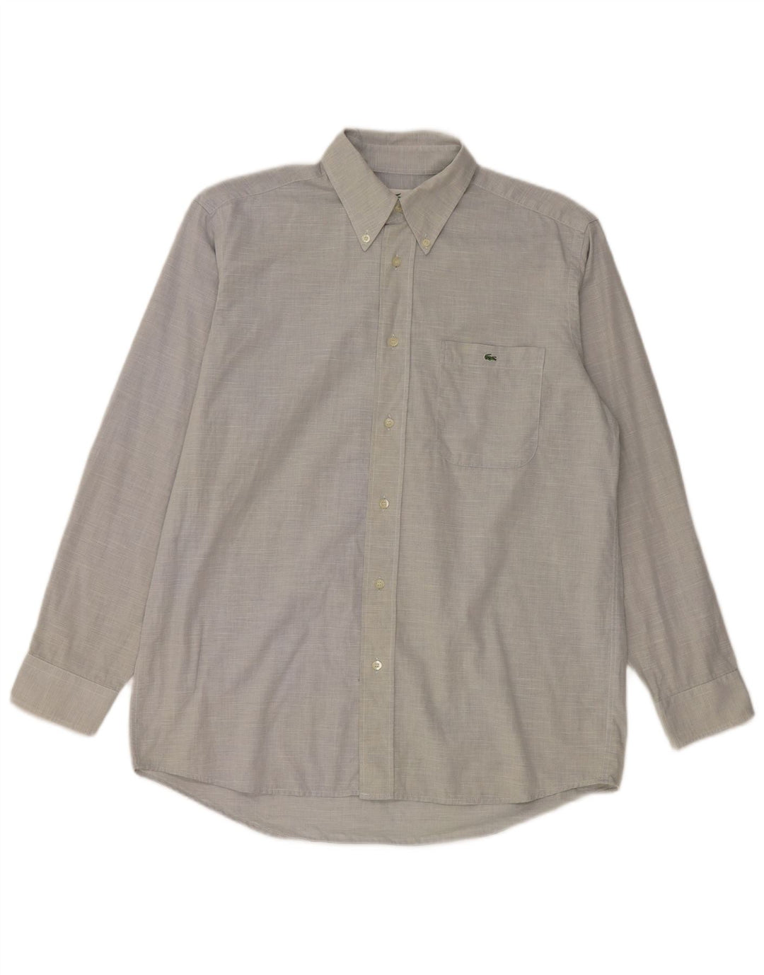 Lacoste Herrenhemd Größe 39 mittelgraue Baumwolle