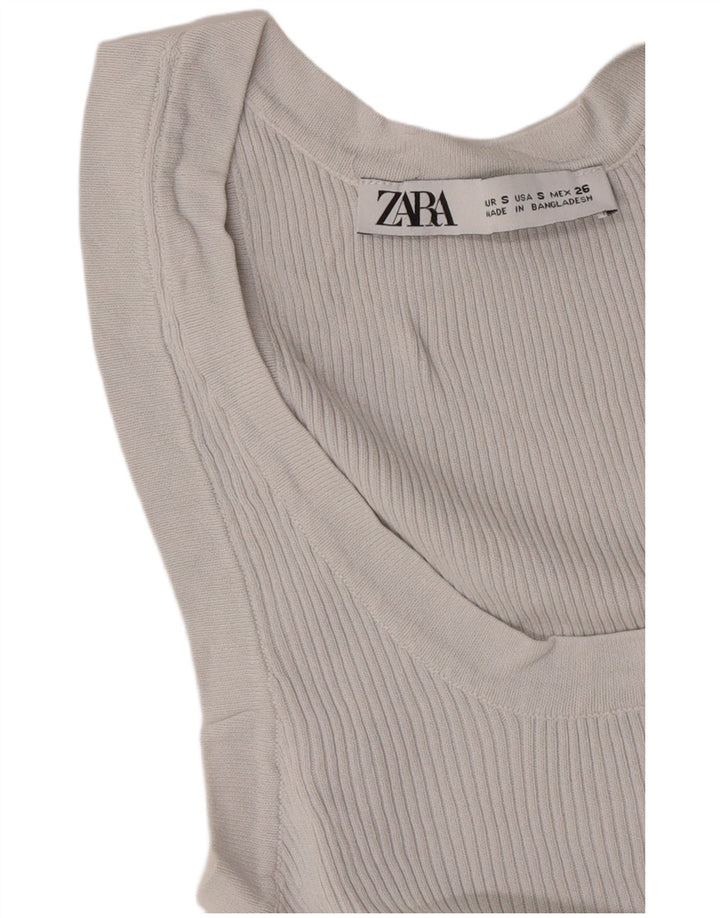 Zara Damen Weste Top UK 8 Small Grau