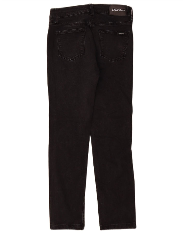 Calvin Klein Damen Slim Jeans W27 L28 Schwarze Baumwolle