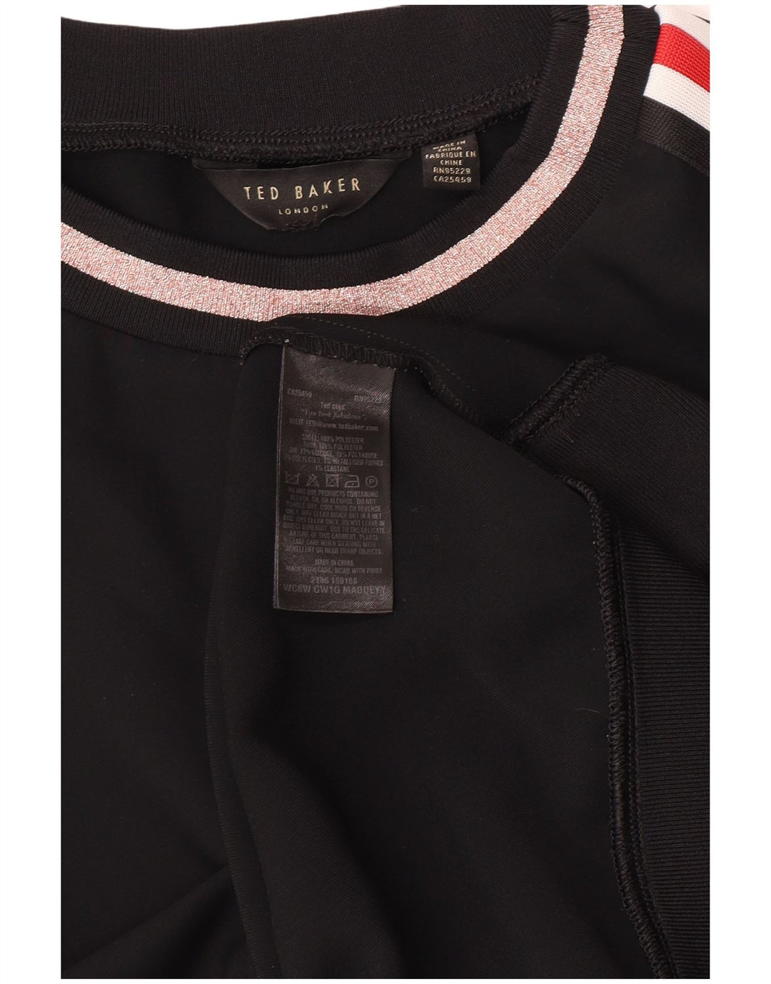 Ted Baker Damen Grafik-Sweatshirt-Pullover UK 14 Mittelschwarz geblümt