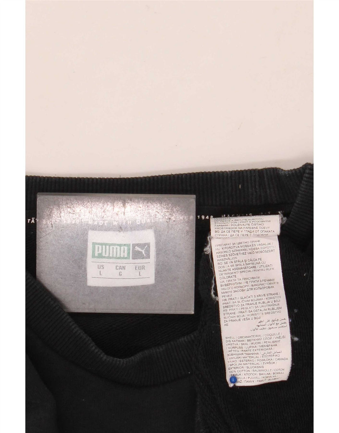 Puma Herren Sweatshirt Pullover Large Schwarz Baumwolle