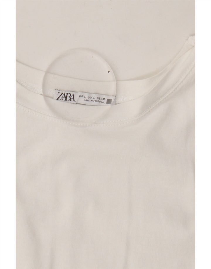 ZARA Womens Oversized T-Shirt Top UK 16 Large White Vintage Zara and Second-Hand Zara from Messina Hembry 