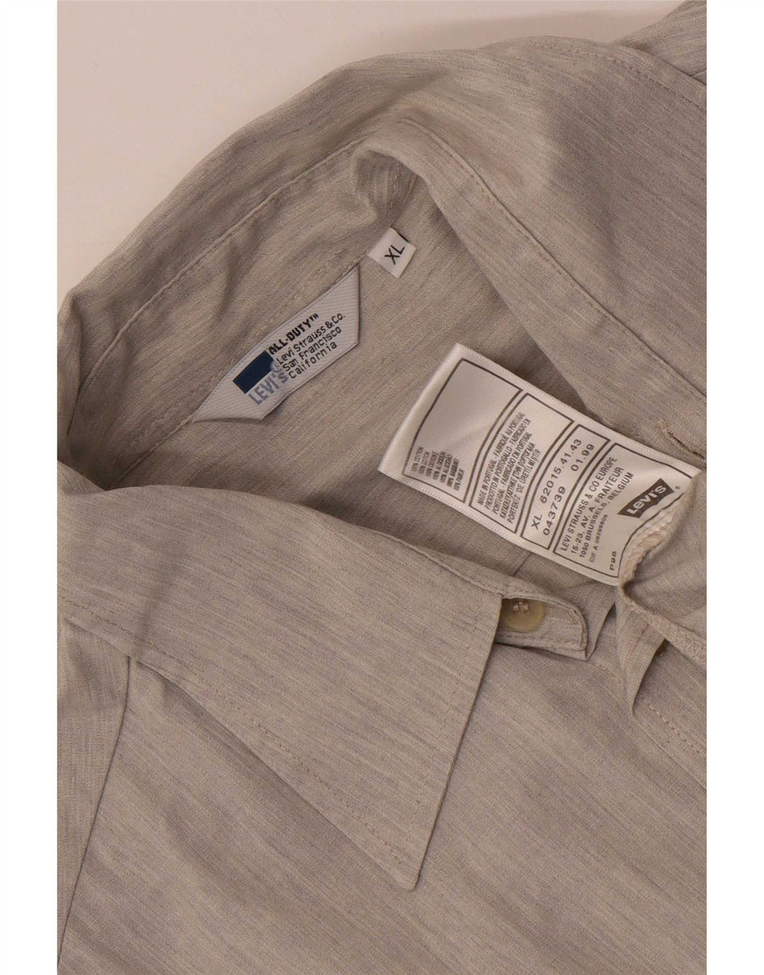 Levi's Herren-Kurzarmhemd XL aus grauer Baumwolle