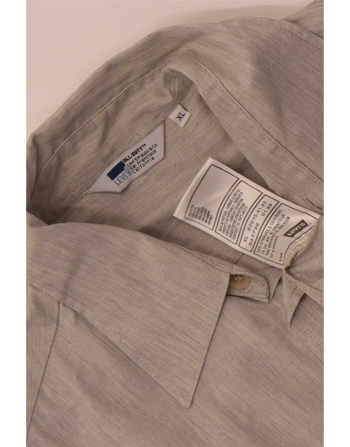 Levi's Herren-Kurzarmhemd XL aus grauer Baumwolle