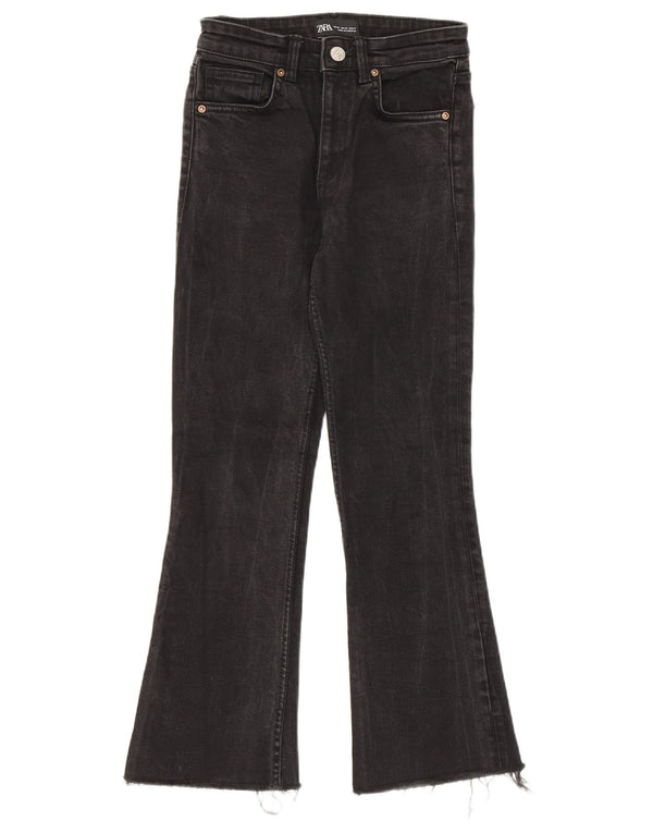 Zara Damen Schlagjeans EU 36 XS W26 L26 Schwarze Baumwolle