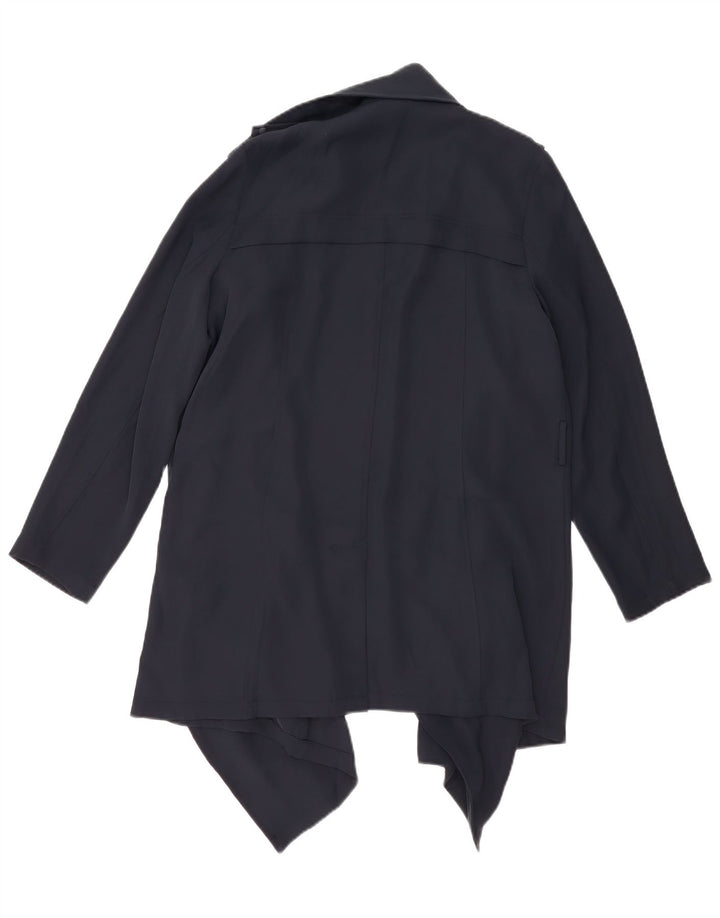 Zara Damen Trenchcoat UK 16 Large Marineblau Polyester