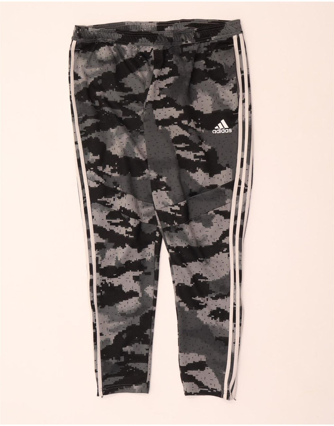ADIDAS Herren-Trainingshose, XL, grau, Camouflage-Polyester