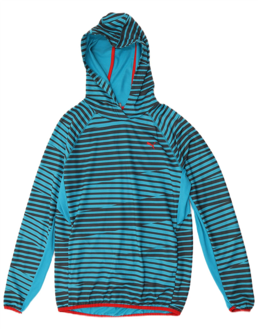 PUMA Jungen Kapuzenpullover, 13–14 Jahre, blau gestreift, Polyester