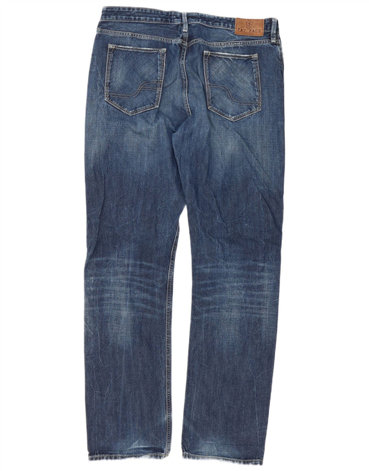 Fat Face Herren Straight Jeans W36 L34 Blaue Baumwolle