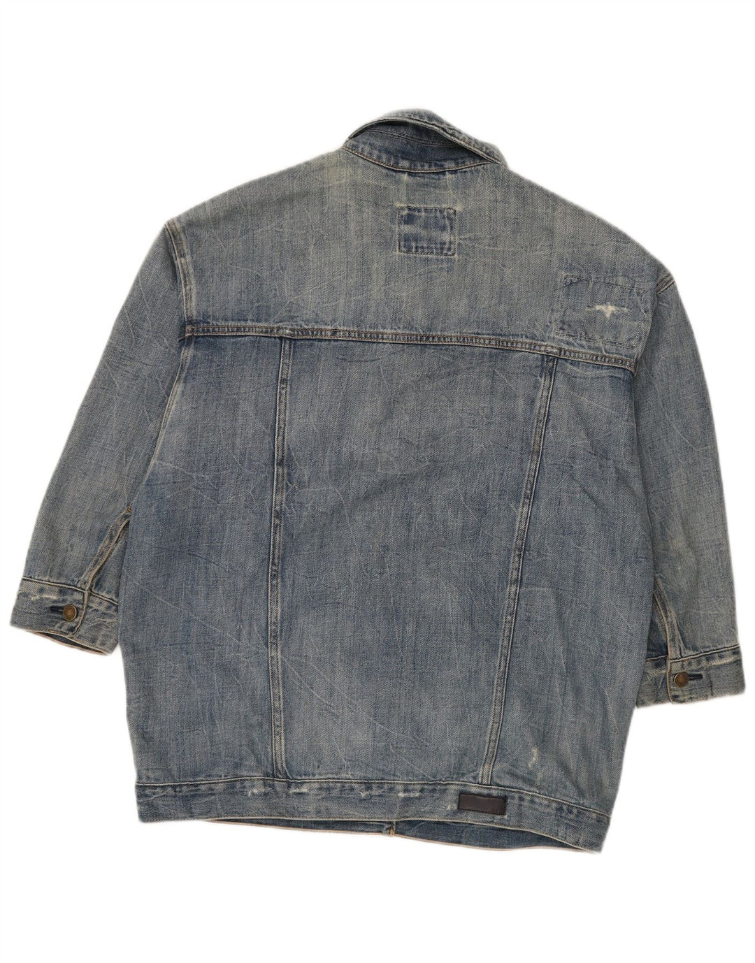 ABERCROMBIE & FITCH Damen Übergroße Jeansjacke UK 14 Mittelblaue Baumwolle