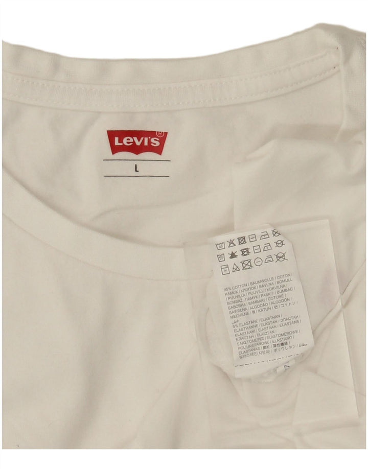 Levi's Herren-T-Shirt-Oberteil, groß, aus weißer Baumwolle